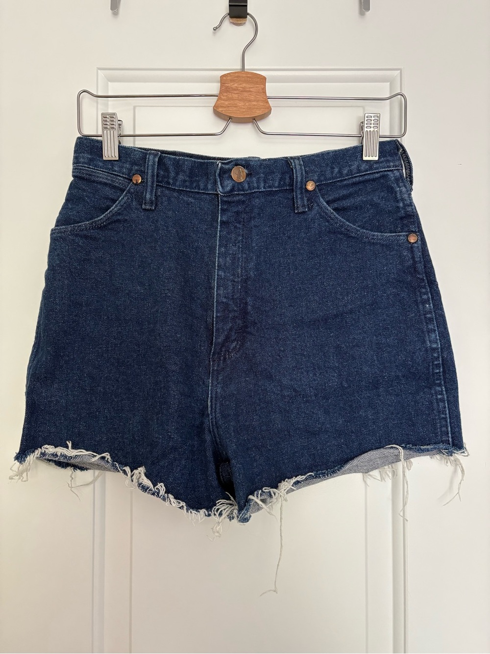 Wrangler Dark Blue Denim Cutoff Shorts